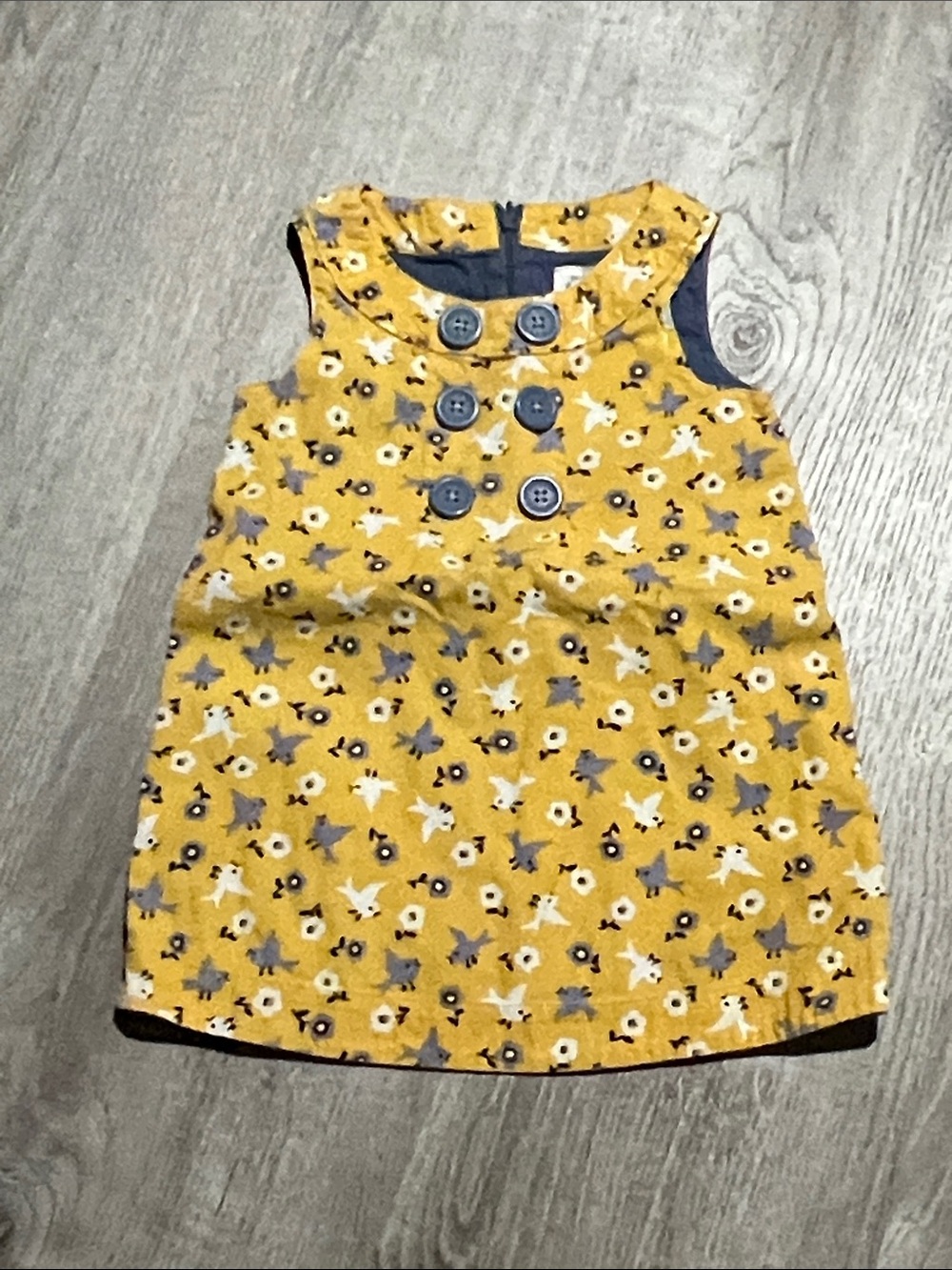 Mini Boden Corduroy Bird Print Dress